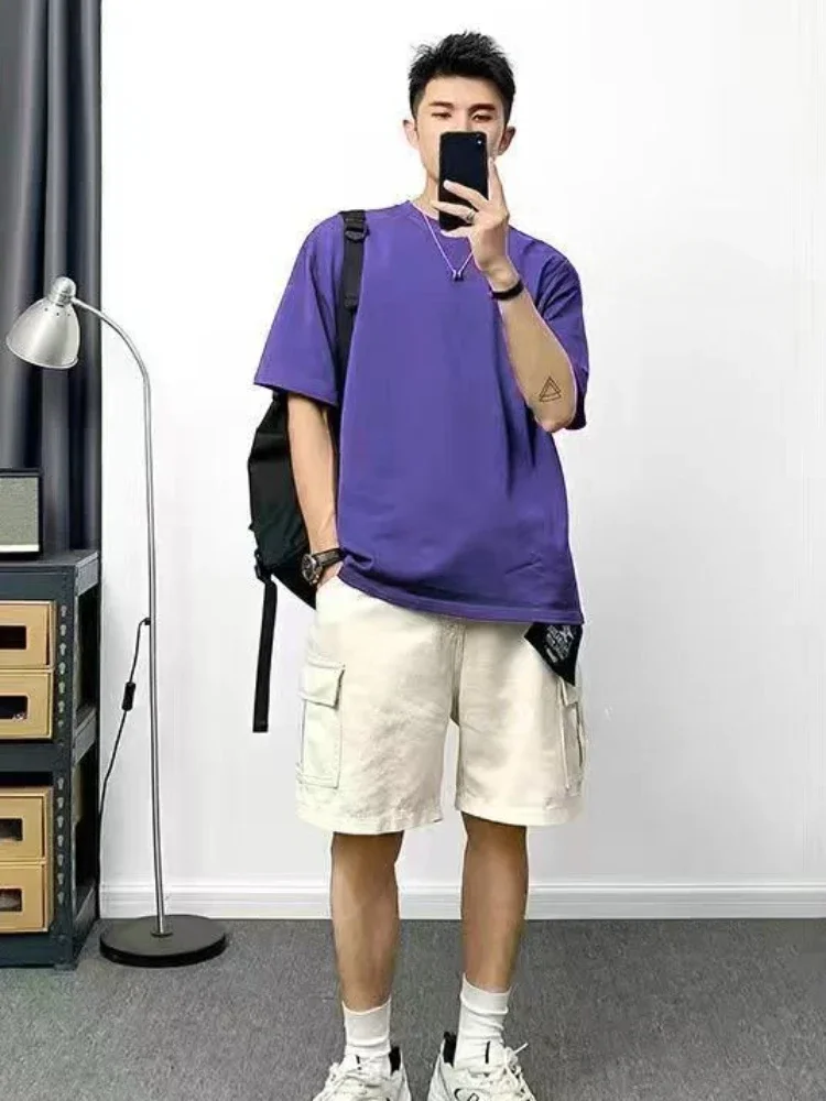 thumbnail image 1 of Conjunto de pantalones cortos para hombre sin logotipo, sudadera, chándal, oferta, conjunto de camiseta y pantalones cortos para hombre emo juvenil, tendencia 2024, disfraces, 1 of 5