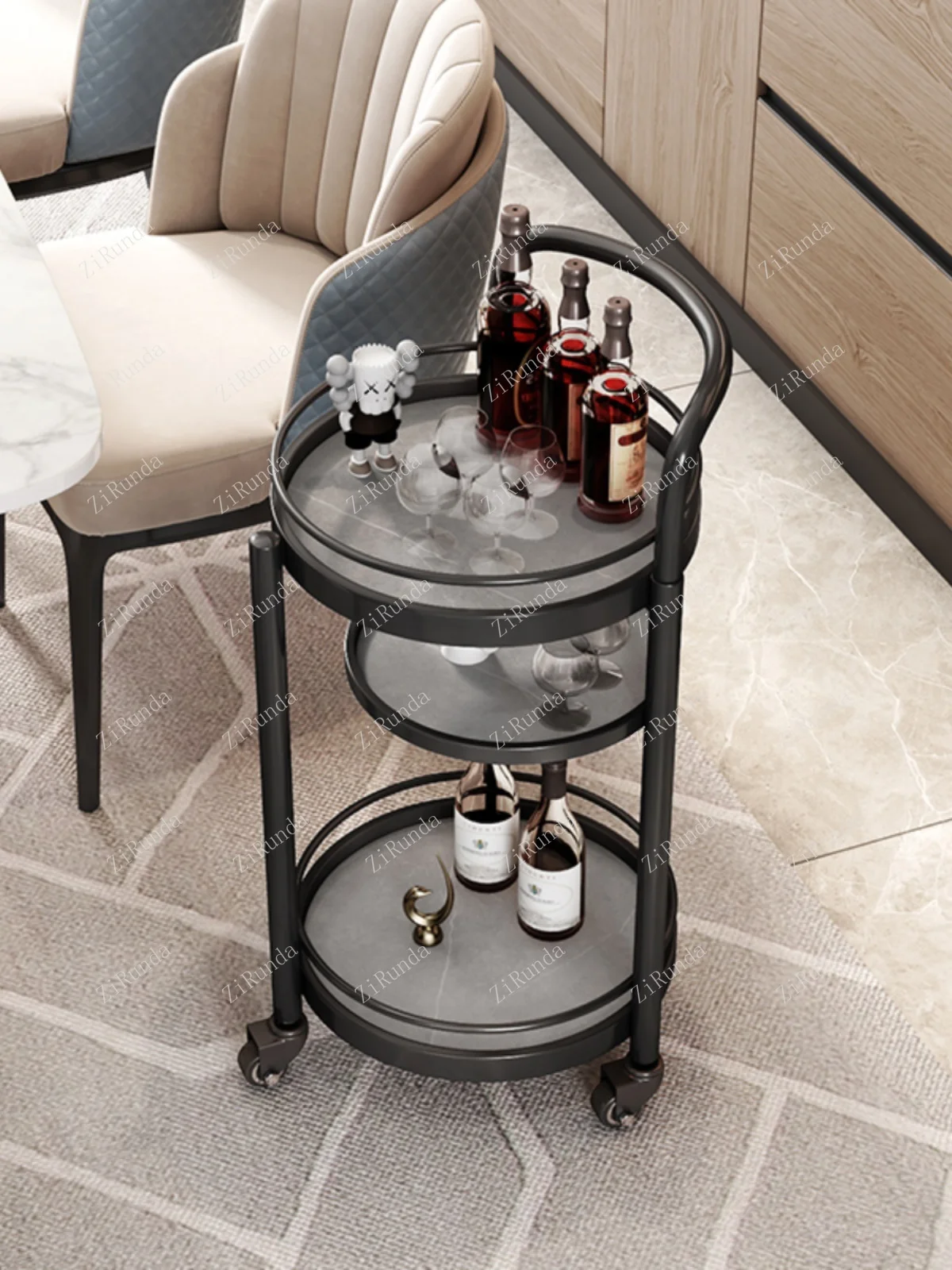*Hotel restaurant trolley mobile fruit drink pastry rack