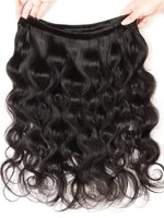 Extensions de cheveux humains 100% naturels, 40 pouces, ondulés, brésiliens, birmans, tissage lâche, 3 ou 4 paquets, noir naturel vierge, tissage au crochet. 3