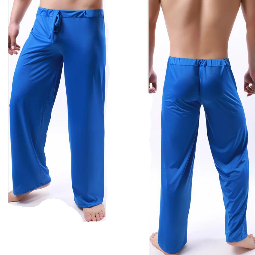 Pajama Pants Men Ice Silk Soft Sleeping Bottoms Nightwear Sleepwear Trousers Casual Loose Breathable Underwear