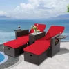 5PCS Outdoor Wicker Chaise Lounge Chair - Rattan Adjustable Reclining Patio Lounge Chair with Ottoman and Coffee Table 1