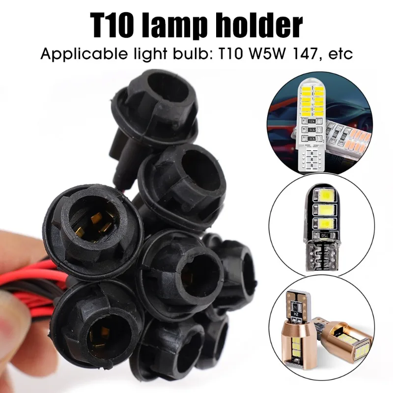 Kinstecks 10PCS T10 Presa Connettore Basi per lampade Portalampada per lampadina in gomma per