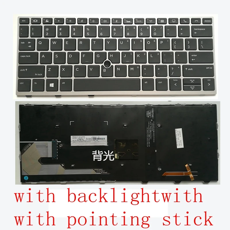 Gzeele Nos Retroiluminado Novo para hp Elitebook 730 g5 735 g5 830 g5 836 g5 Inglês Teclado do Portátil