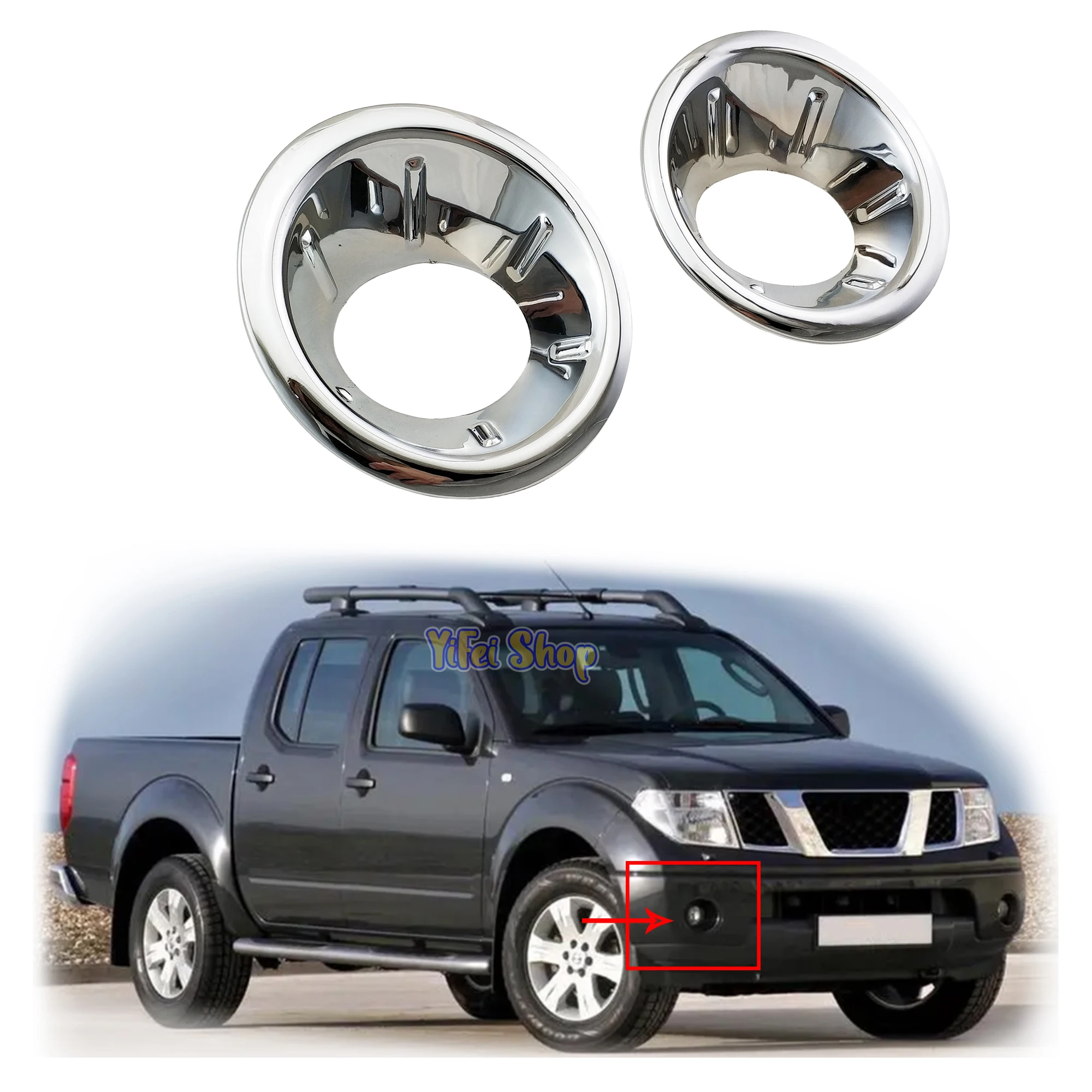 

New Car ABS Chrome Accessories Plated Front Fog Lamp Cover Trim Paste Style For Nissan Frontier Navara D40 2007 2008 2009 2010