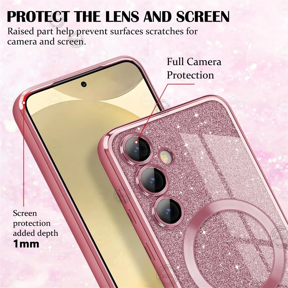 Glitter Bling Magnetic Wireless Case Cover - Ultra Bright Design
