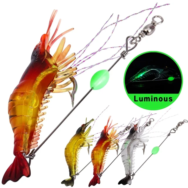 Fishing Luminous Soft Lures Artificial Shrimp Hook