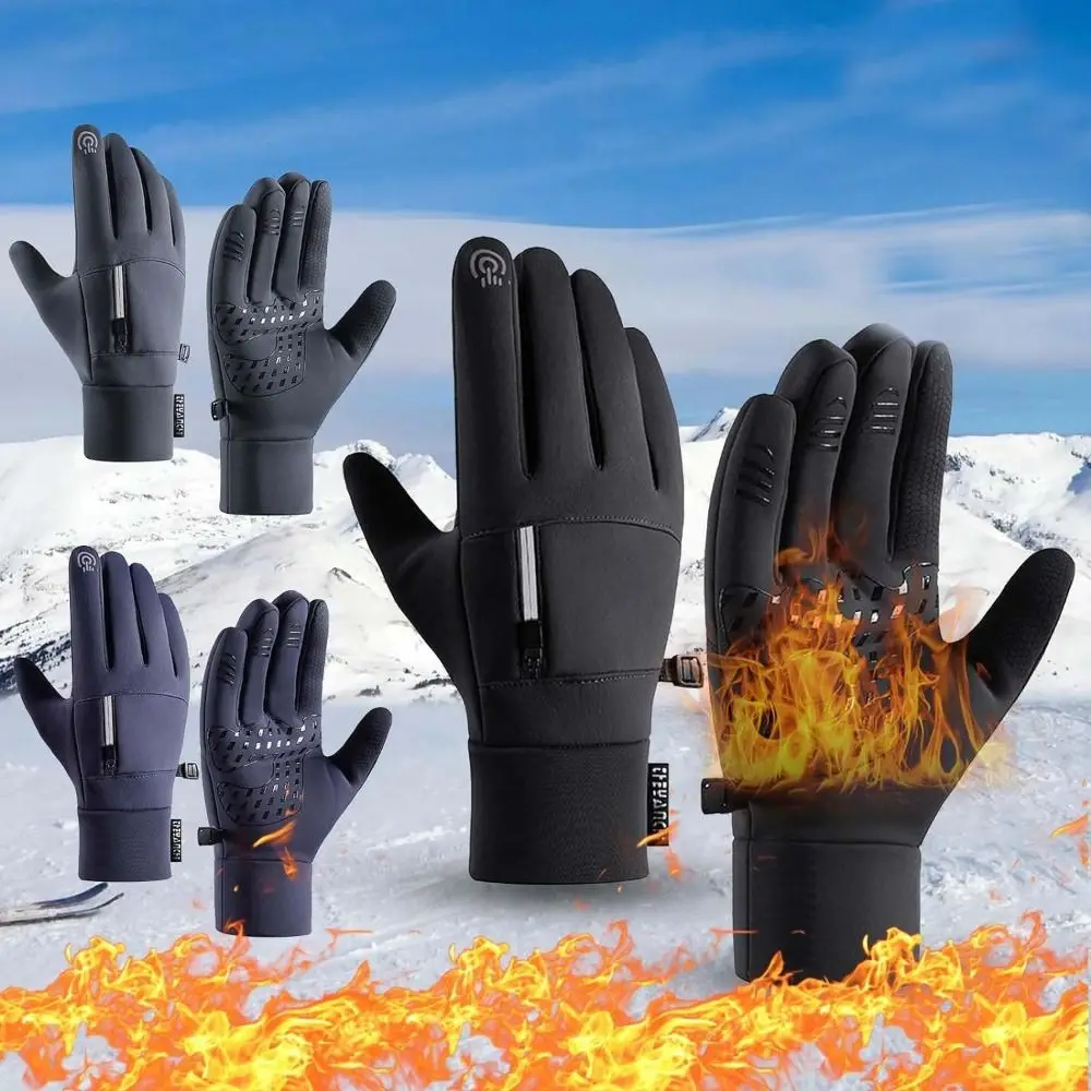 

Non-Slip Winter Gloves New Waterproof with Pockets Cycling Gloves Keep Warm Windproof Full Finger Gloves Outdoor Sports