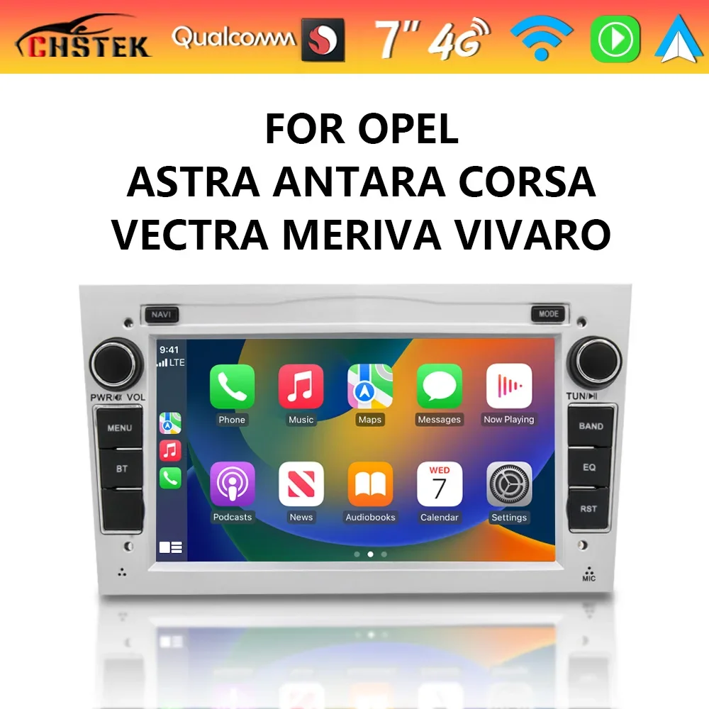 

CHSTEK Car Radio 2 Din Android 13 For Opel Astra Vauxhall Vectra Antara Corsa Combo 2004-2011 Carplay WIFI 4G Bluetooth GPS DSP