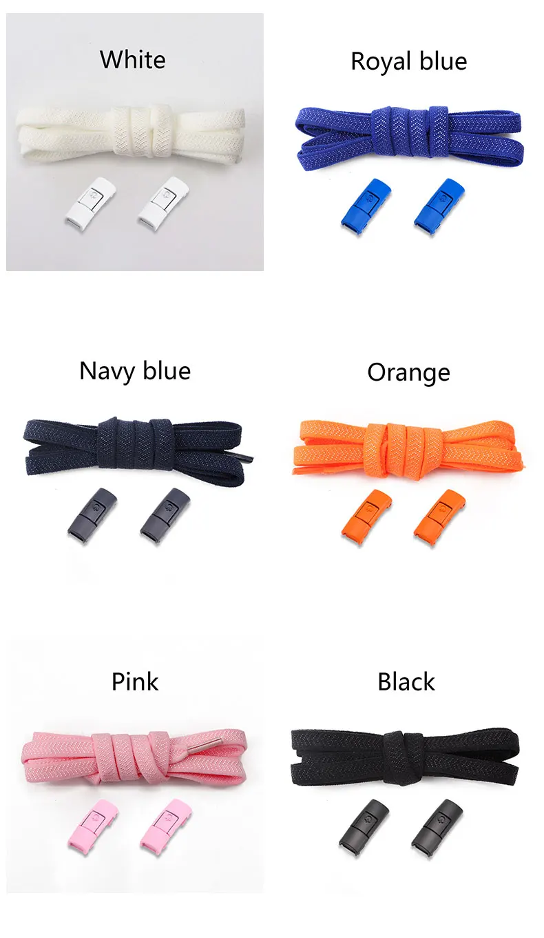 Keine Krawatte schnürsenkel Bunte Drücken Lock Wohnungen Schnürsenkel Ohne krawatten 8mm Dicke Tennis Elastische Schnürsenkel für Sport Schuhe zubehör – Detail 19