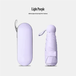 Compact Black Coating Capsule Umbrella with UV Protection - 6K (PURPLE)