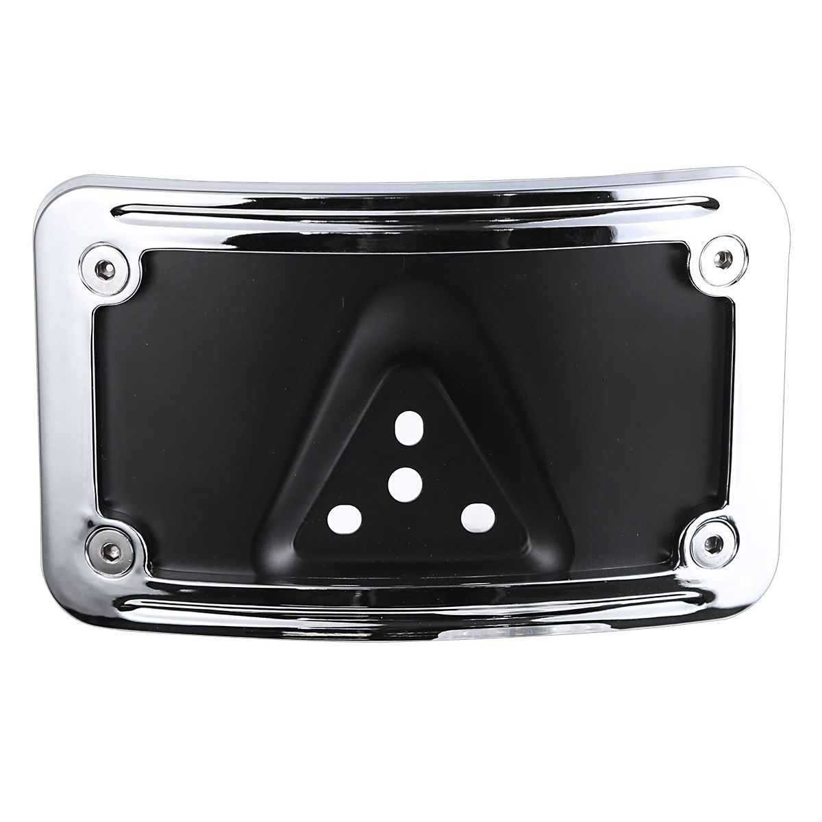 Staffa Di Montaggio Targa A 3 Fori Per Harley Davidson - Cromata Con Piastra Di Supporto - Adatta Per Softail, Dyna, XL 1973-Up - Include Distanziali In Gomma