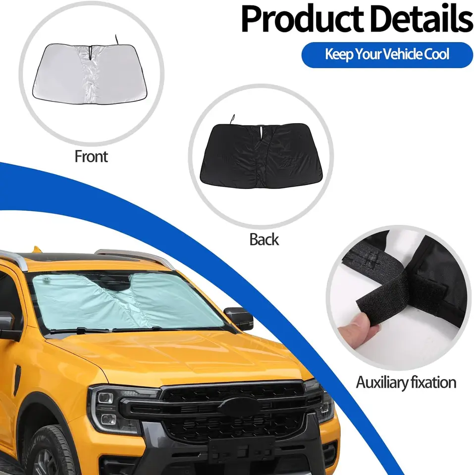 Parasole per Ford Ranger 2 Parabrezza Interno Pieghevole in ACCIAIO