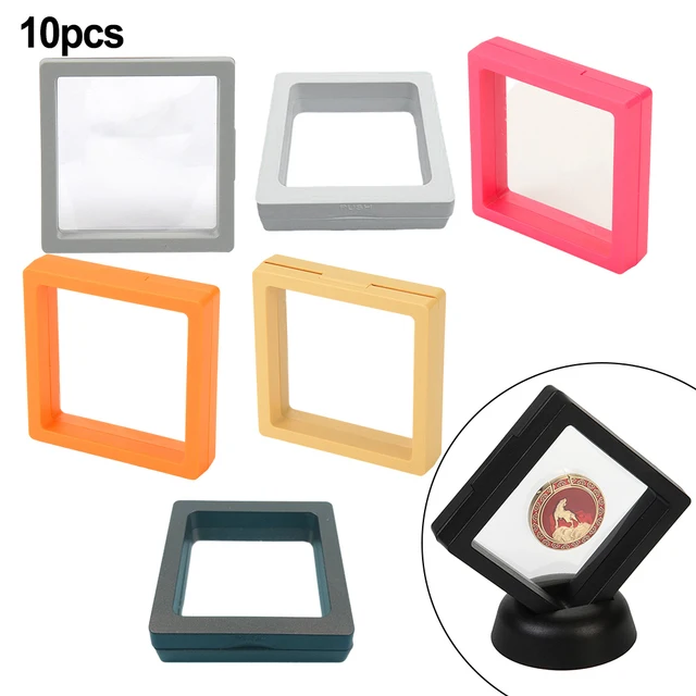 3D Floating Display Case Stands Holder Storage Shelves For Necklace Bracelet Ring Coin Pin Gift Jewelry Display Box