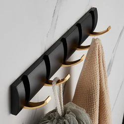 Modern Metal Wall-Mounted Coat Rack - Sturdy Hook Rail for Jackets, Clothes, and Hats (WJG0910-A5)
