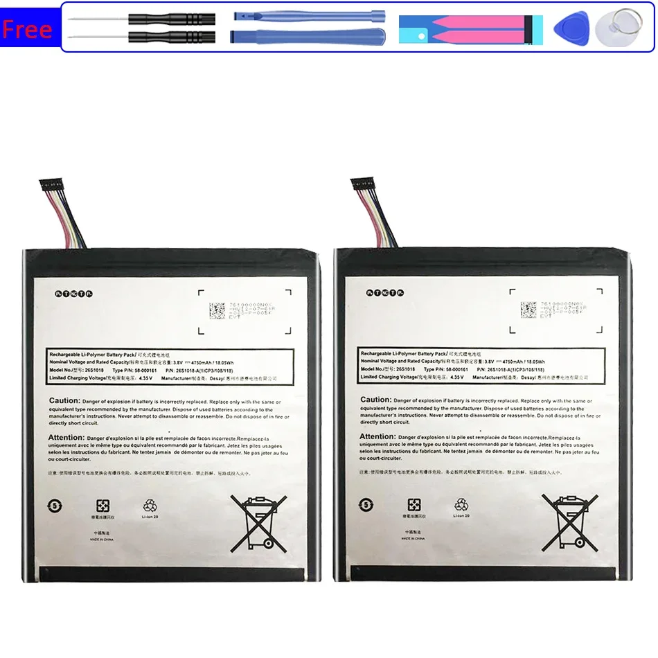 

Battery 26S1018 4750mAh For Amazon Kindle Fire HD 8" 6TH GEN PR53DC MC-28A8B8