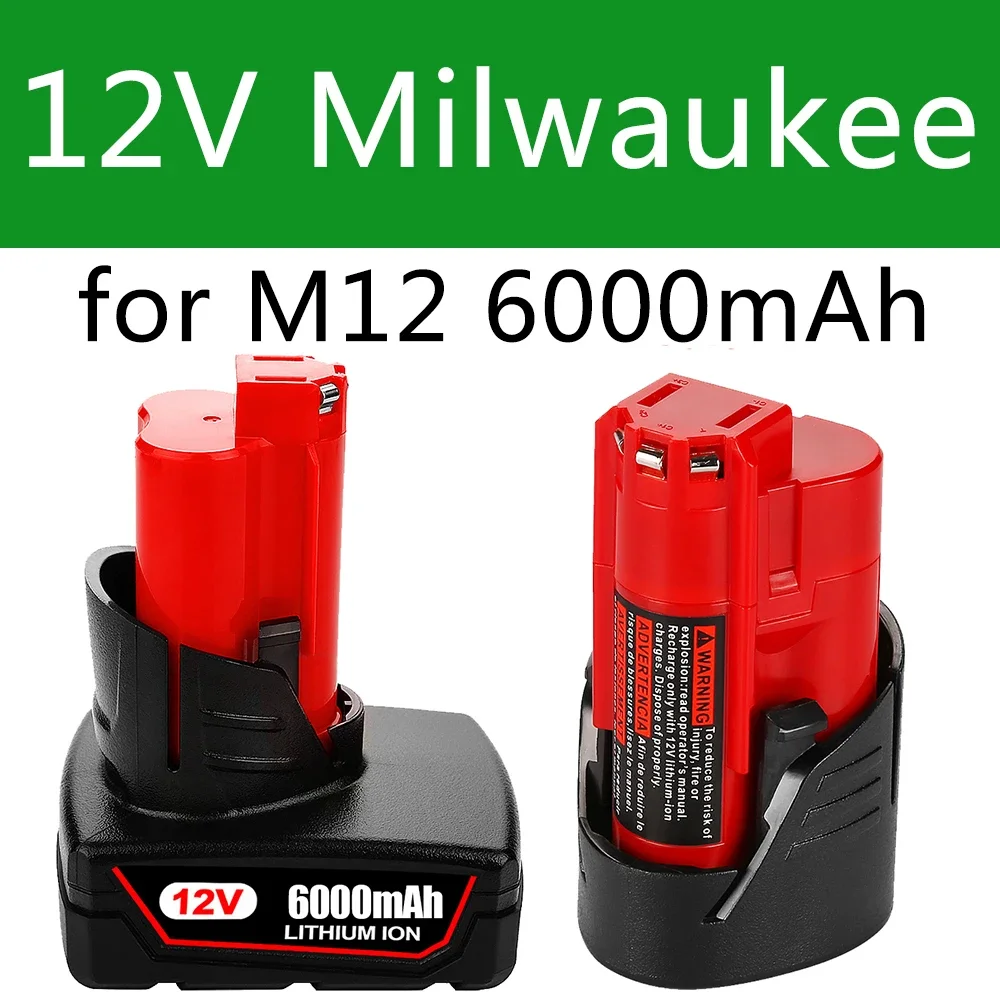 Batteria 12V 3Ah 6Ah Batteria Ricaricabile Per Milwaukee M12 Xc Cordless Tools 48-11-2402 48-11-2411 48-11-2401 Mil-12A-Li