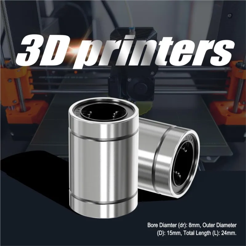 Linear Ball Bearing 4/10PCS LM8UU LM10UU LM16UU LM12UU Linear Bushing 8mm Rods Liner Rail Shaft Parts DIY CNC 3D Printer