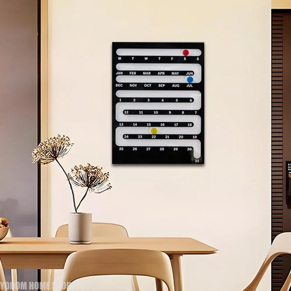 Calendario perpetuo acrilico nordico - Ornamento creativo per decorazioni per la casa e desktop a parete per soggiorno e camera da letto - immagine 2