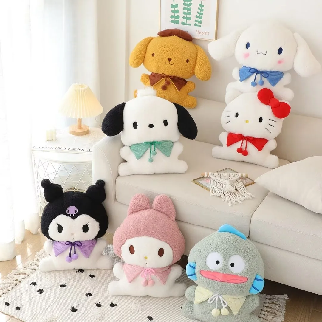

Sanrio, кукла Hello Kitty Melody Kuromi Cinnamoroll плюшевая кукла пурин мультяшная теплая ручная плюшевая подушка мягкая плюшевая игрушка