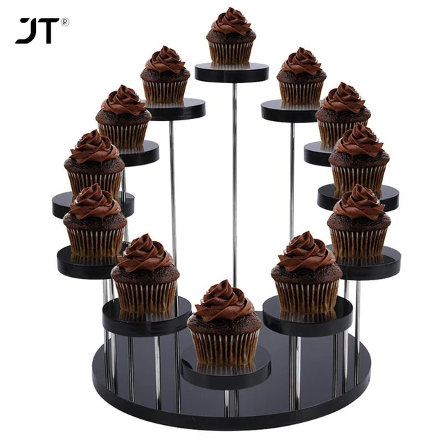 Cupcake Stand Premium Cake Pop Holder Cakes Dessert Display Stands for 16  Cupcakes LED Blue Light String Ideal for Weddings Birthday Parti 