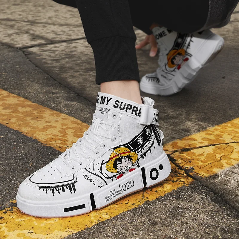 New animation One Piece Luffy autumn and winter high top students