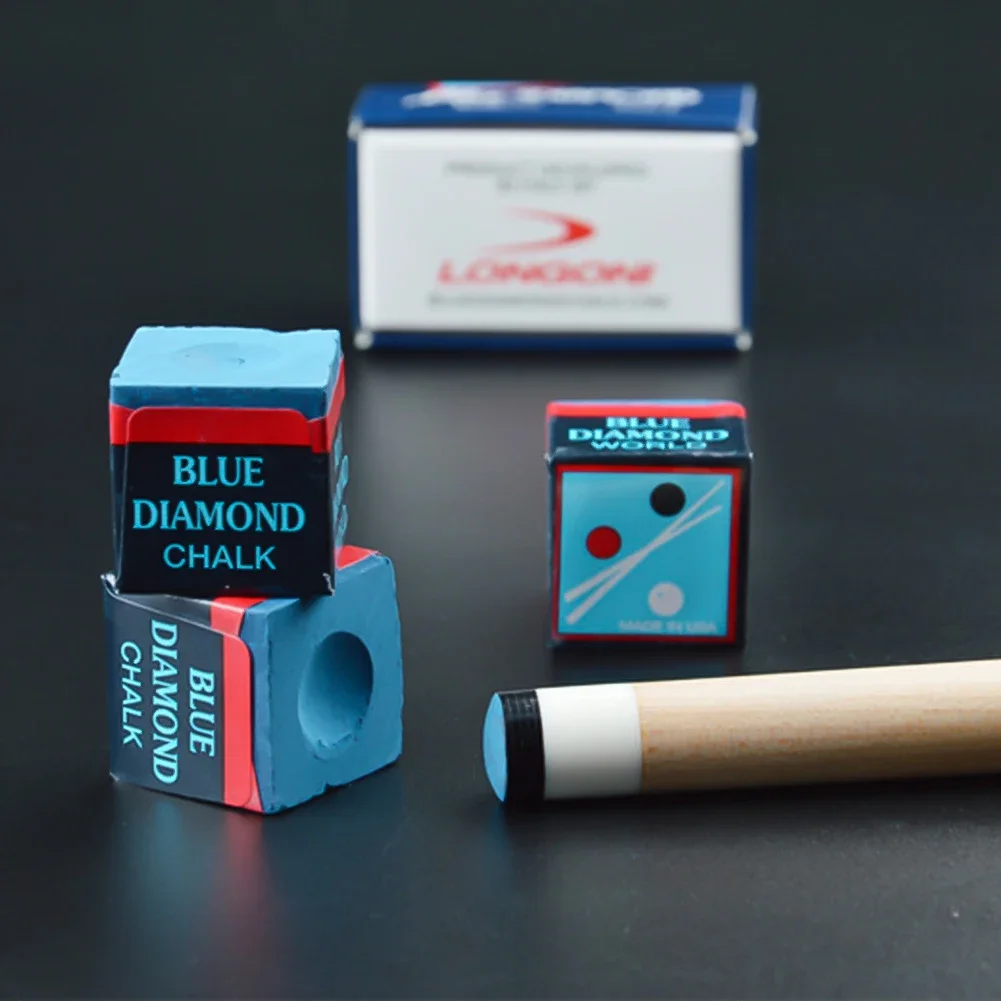 2Pcs High Quality Blue Diamond Blue Billiards Pool Snooker Cue Stick Chalks Billiard Accessories
