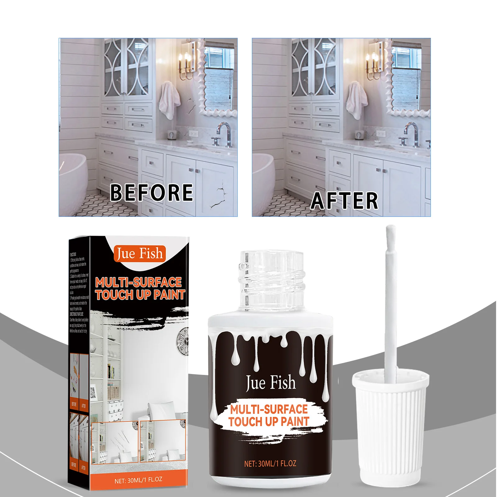 Jue-Fish Multi-Surface Repair Paint Repair Apply waterproof fast paint refurbish Cover multi-purpose paint