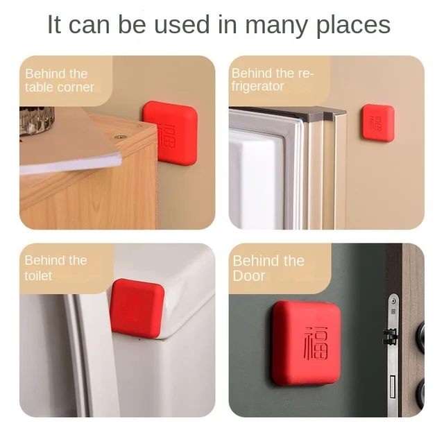 Fuzi Ajtó Fogantyú Szilikon Ütésgátló Készülék, Háztartási Hűtőszekrény Ütközésgátló Védőpad - Image 3