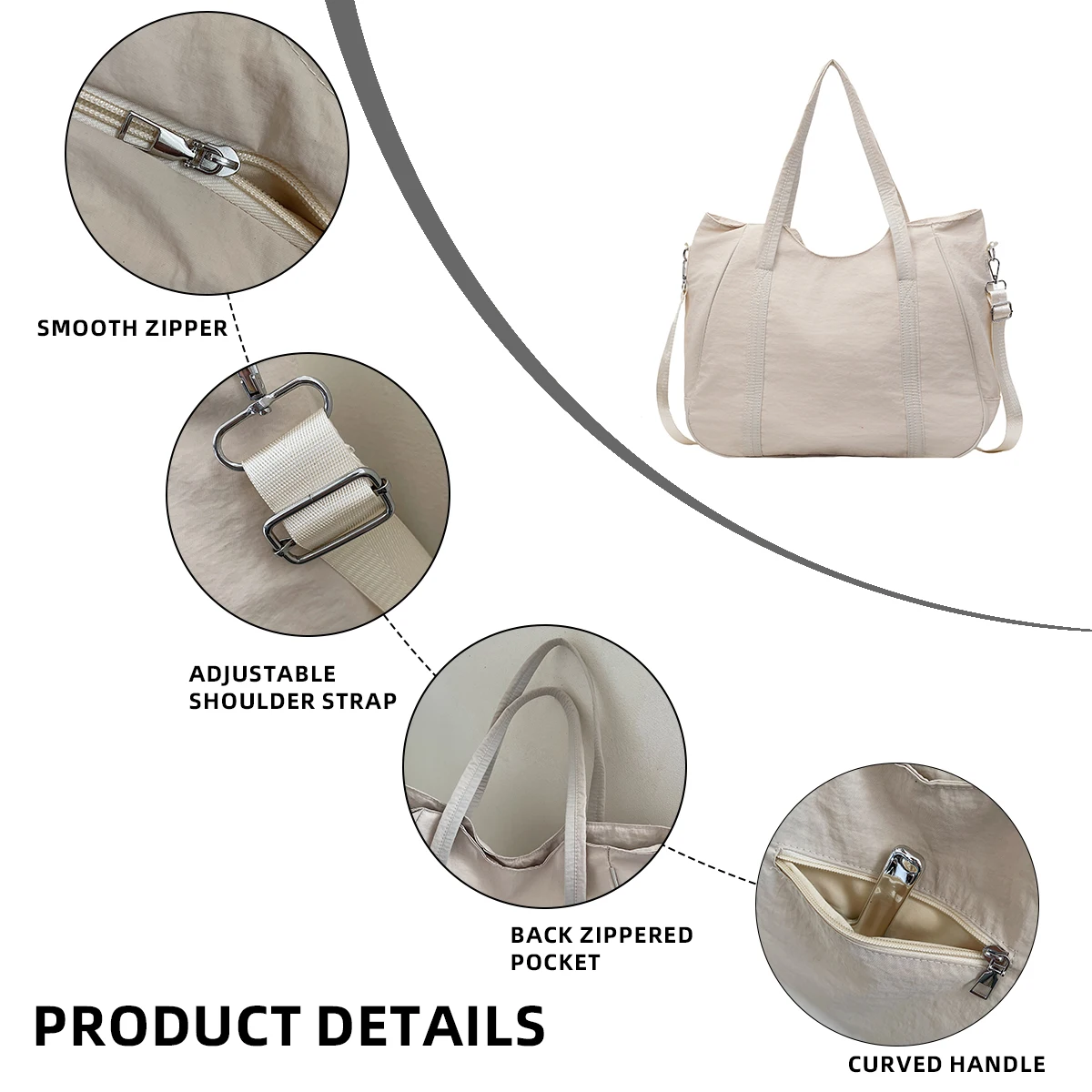 Large-Capacity Canvas Bag for Women, 2025 New Style, Suitable for Work and Commuting, with a High-End Feel, Fashionable Crossbody Tote Bag, Handbag for Shopping and Hiking