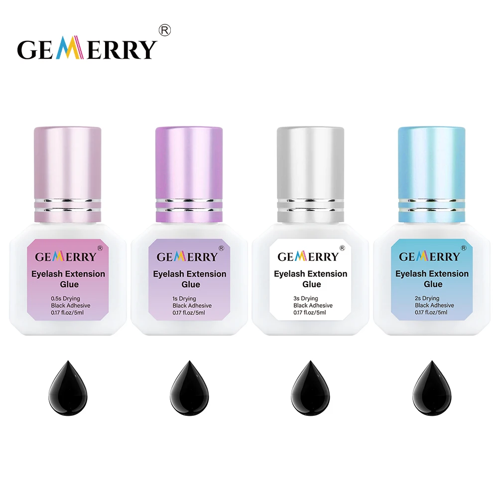 Gemerry Eyelashes Glue Fast Drying Black Adhesive Retention 3-6 Months Long Last Lash Glue eyelash glue