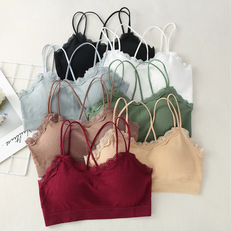 Nuovo Reggiseno Senza Fili Sottile Reggiseno Per Ragazza Raccogliere Fiocco In Pizzo Regolabile Studente Comodo Reggiseno Per Ragazza Abbigliamento Pe