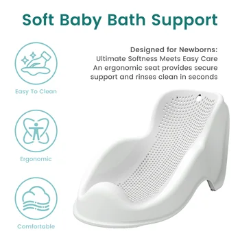 Supporto Morbido per il Bagnetto dei Neonati - Seduta Ergonomica, Facile da Pulire e Confortevole, Antiscivolo con Design ad Asciugatura Rapida