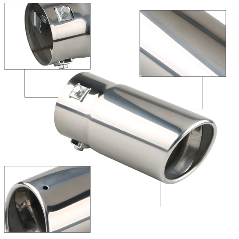 Car Exterior Exhaust Tail Muffler Tip Pipes 70mm inlet 76mm outlet