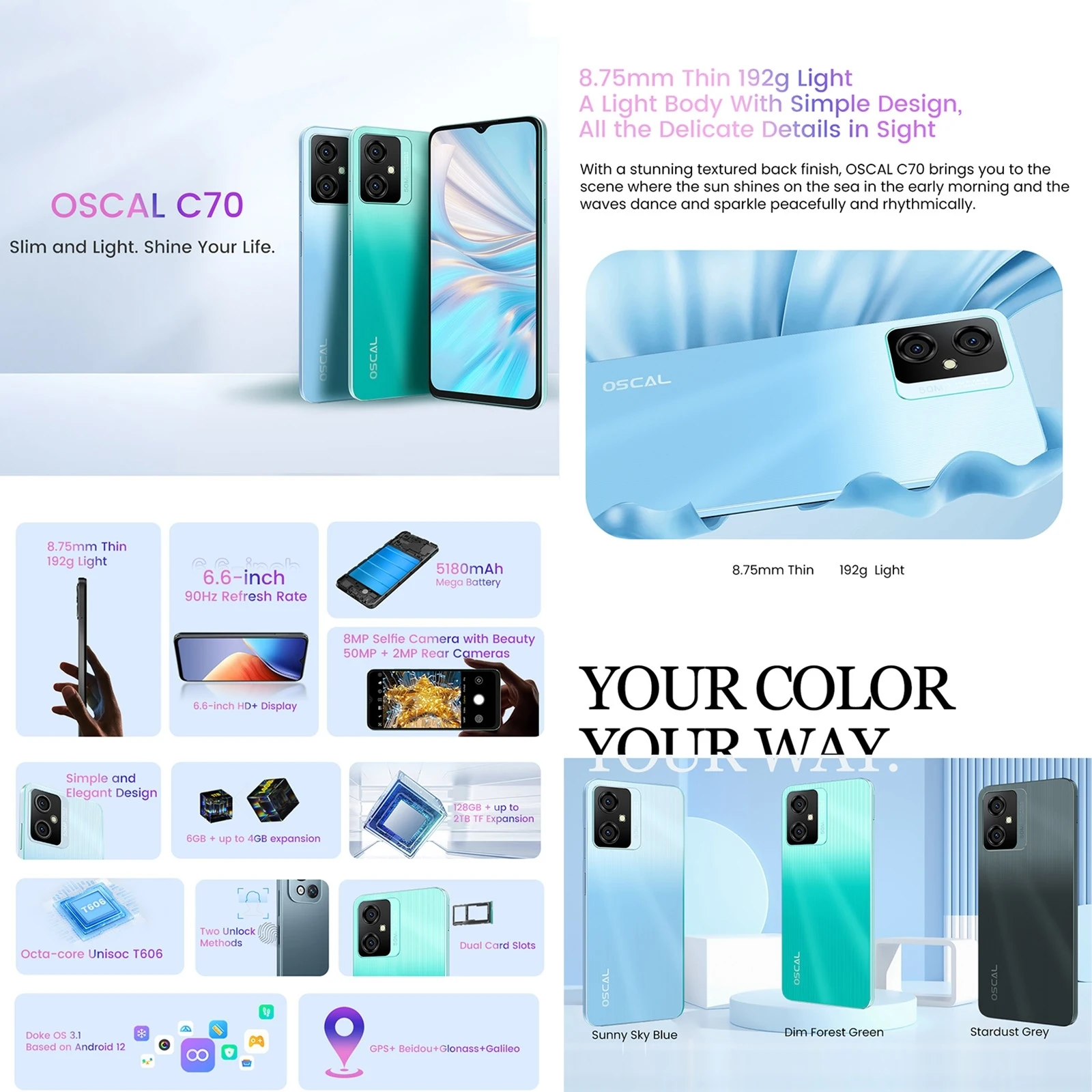 BLACKVIEW OSCAL C70 Smartphone 6.6\