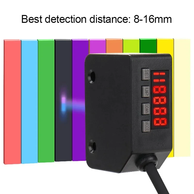 LX101 Color Code Sensor Label Sensor Photoelectric Contrast Sensor 12-24V DC Dig