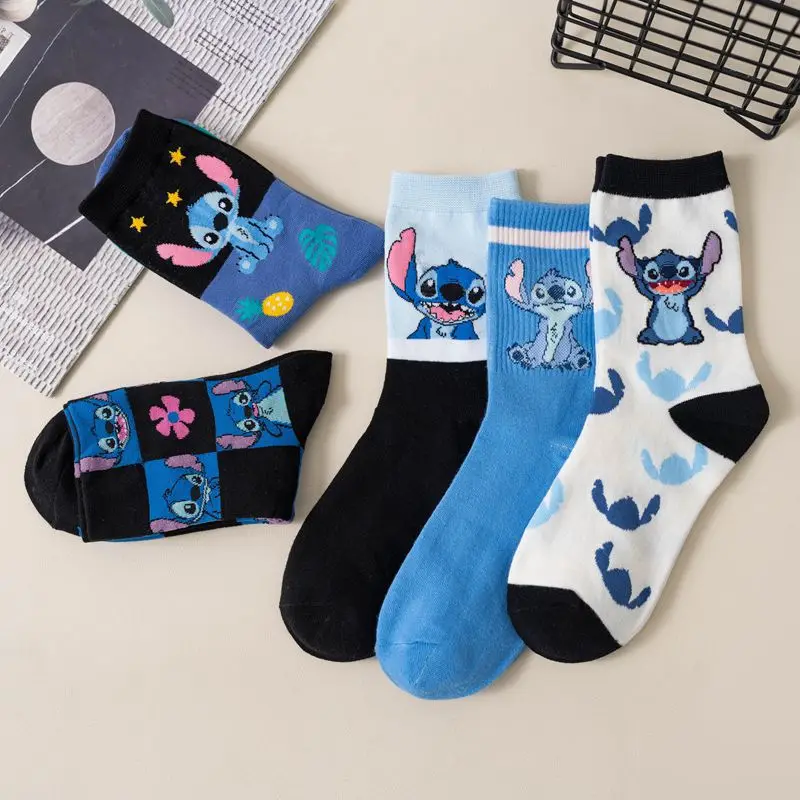 

Disney Stitch Socks Anime Lilo&Stitch Cotton Midtube Stockings Cartoon Stich Dolls Stockings Boys Girls Warm Sleep Socks Gift