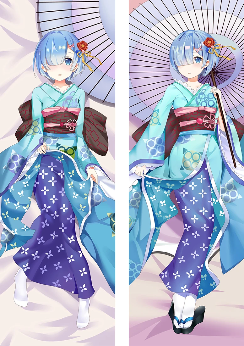 Rezero Anime Dakimakura 59" Rem Ram Beatrice Hugging Body Pillow Case