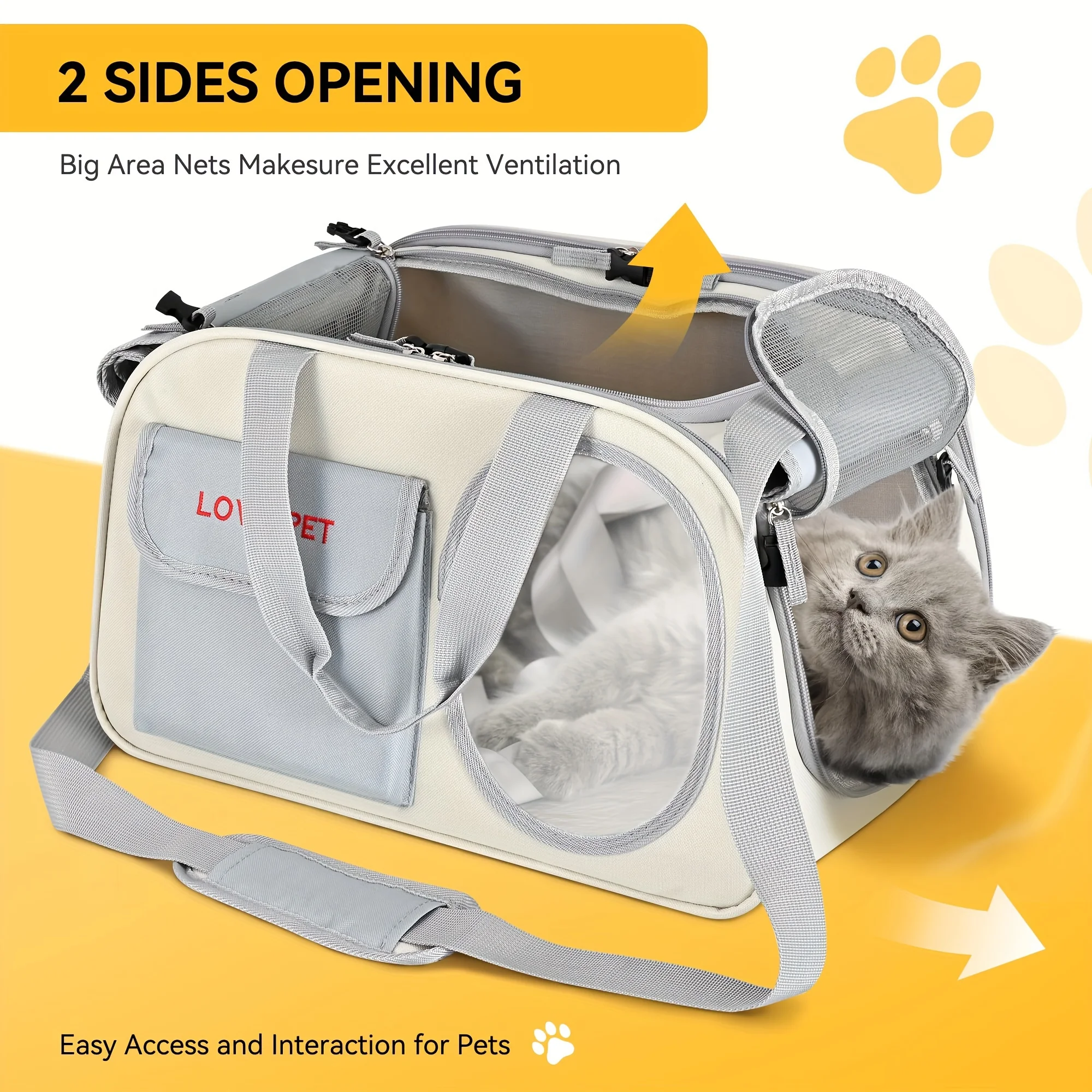 

Fashion Dog Purse Pet Carrier Leather Bag For Small Dogs Cats Puppy, Portable Tote Bag Airline Approved Soft-Sided Carriers Cat