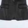 European and American style fashionable simple versatile PU imitation leather one-button suit jacket 6