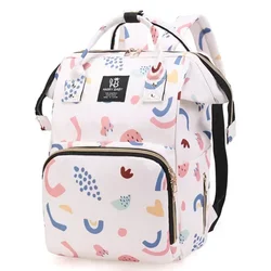 Fashion Print Multi-Function Mummy Backpack - Large Capacity Diaper Bag (Strawberry Pink)