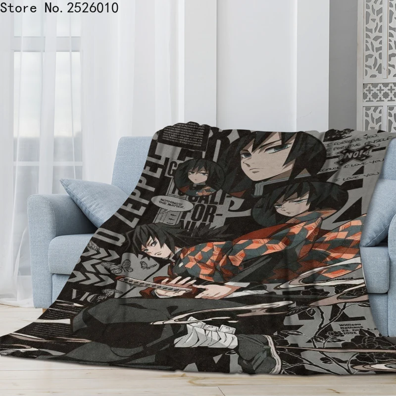 

Anime Tomioka Giyuu 3D Printed Plush Flannel Blankets Adult Home Office Sofa Travel Washable Casual Student Flannel Blanket 04