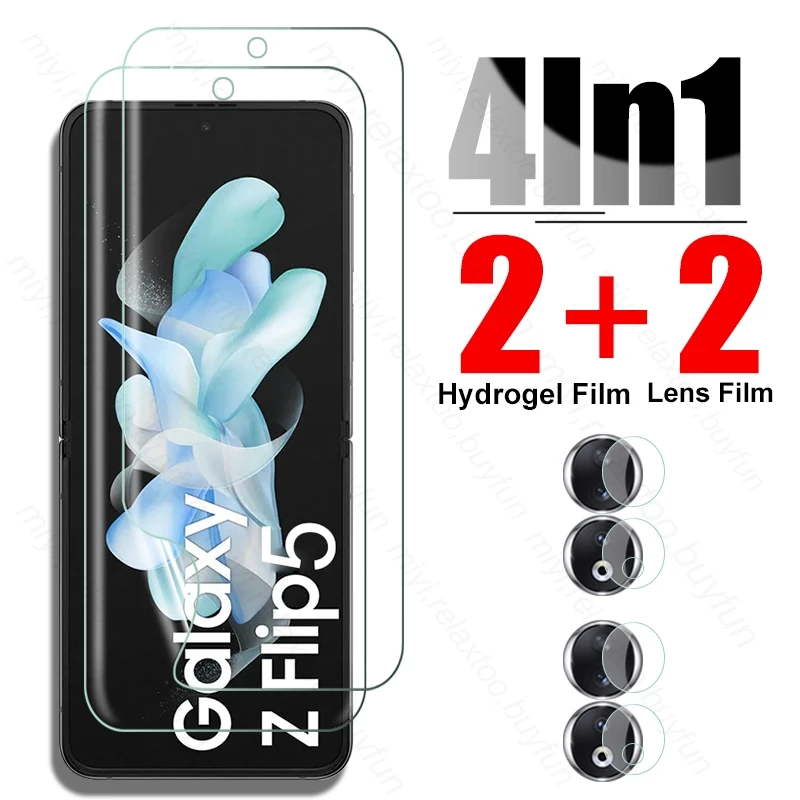

4To1 мягкая Гидрогелевая пленка для камеры Samsung Galaxy Zflip5 Z Flip5, флип-пленка для экрана с 5 фотографиями, не стеклянная пленка для Samung Samsun ZFlip5