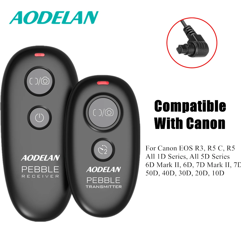 Camera Remote Shutter Button Camera Remote Shutter Release AODELAN Wireless Camera Shutter Release Remote Control For Canon EOS R3, R5C, R5, 1DX III, 6DII,6D,7DII,50D,40D,30D,20D,10D