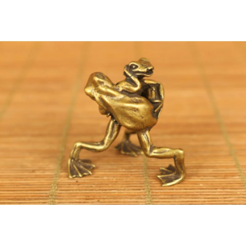 

Редкая старая бронзовая ручная резная лягушка PK статуя Netsuke милый подарок