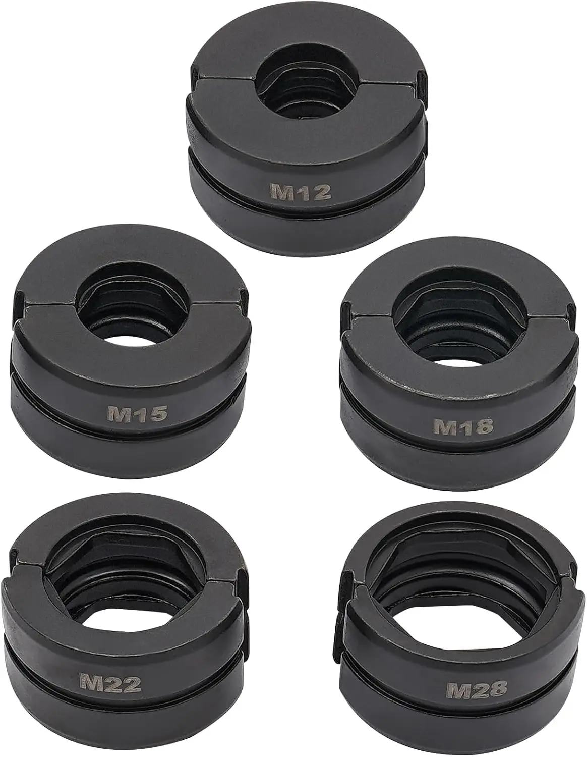 M12~M28 Crimpbacken M-Profil für 12 mm, 15 mm, 18 mm, 22 mm, 28 mm, Crimpbackeinsatz für Kupferrohr, Stahl Cr40, 5 Stück – Detail 2
