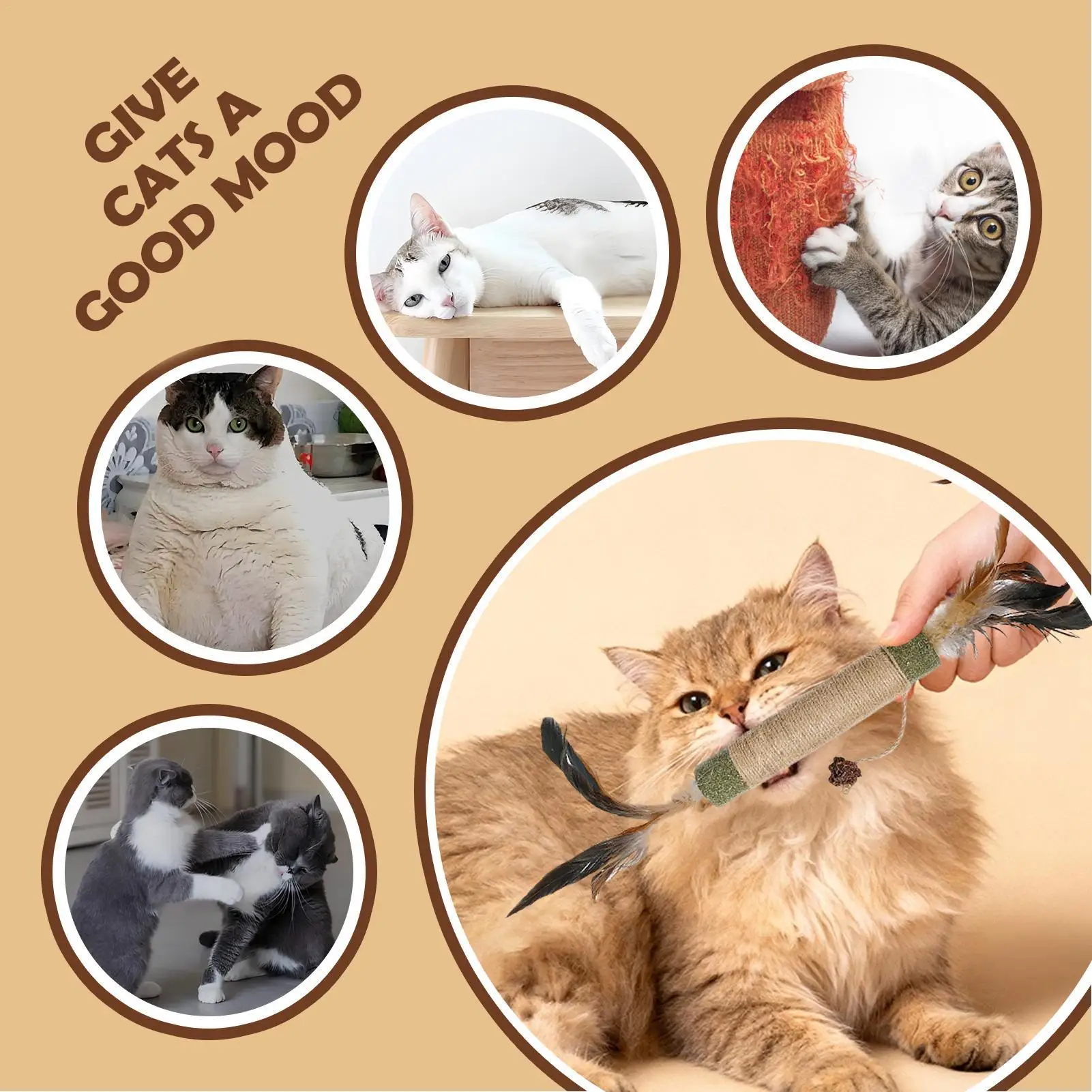 Cat Teething Toys Sisal Chewing Stick Cat Toys Catnip For Puppy Small Medium Large Breed Relaxing Playing Furniture Protection