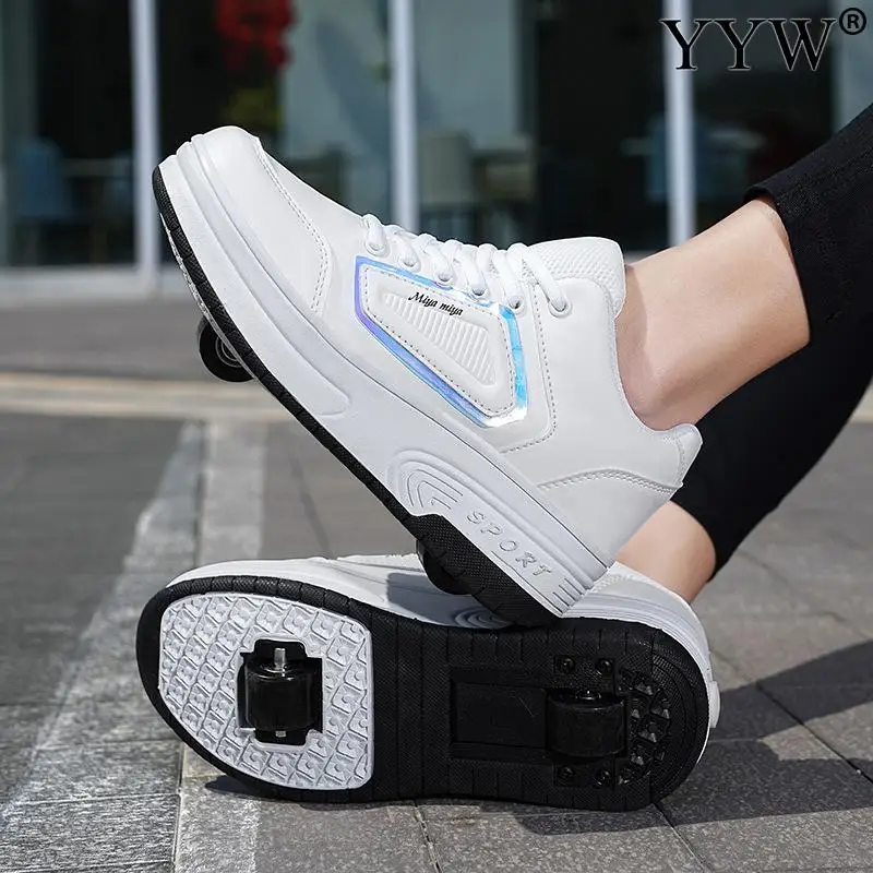 Kids Roller Shoes 2 Wheels Detachable Outdoor Blade Flying Breathable