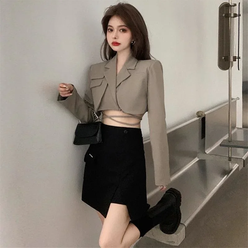 

Кружевное короткое пальто с высокой талией, Женский Топ в стиле ретро с длинным рукавом, 2023, блузки, одежда для женщин, топы, рубашки, блузки