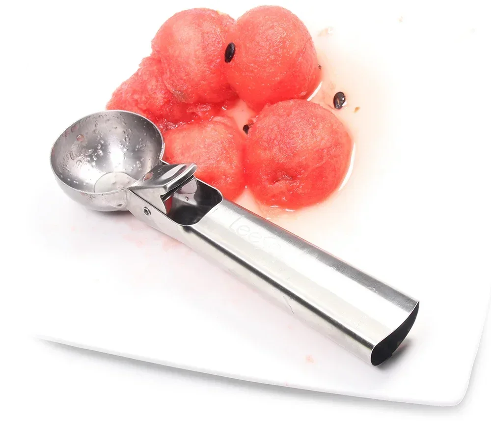 1Pcs Stainless Steel Ice Cream Scoops Stacks Ice Cream Digger Non-Stick Fruit Ball Maker Watermelon Tool