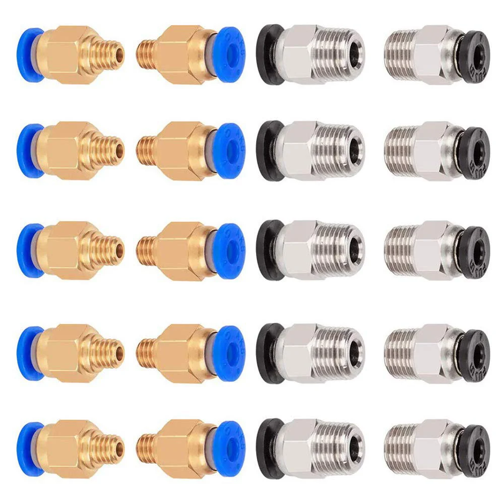 10Pcs PC4-M6 PC4-M10 Pneumatic Fitting PC4-M10 for Creality Ender 3/3 Pro/3 V2 Ender 5/5 Pro/5 Plus CR-10 3D Printer Parts